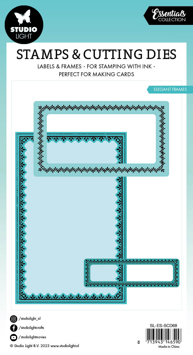 SL Stamp & Cutting Dies Elegant Frames Essentials 100x138x3mm 9 PC nr.68