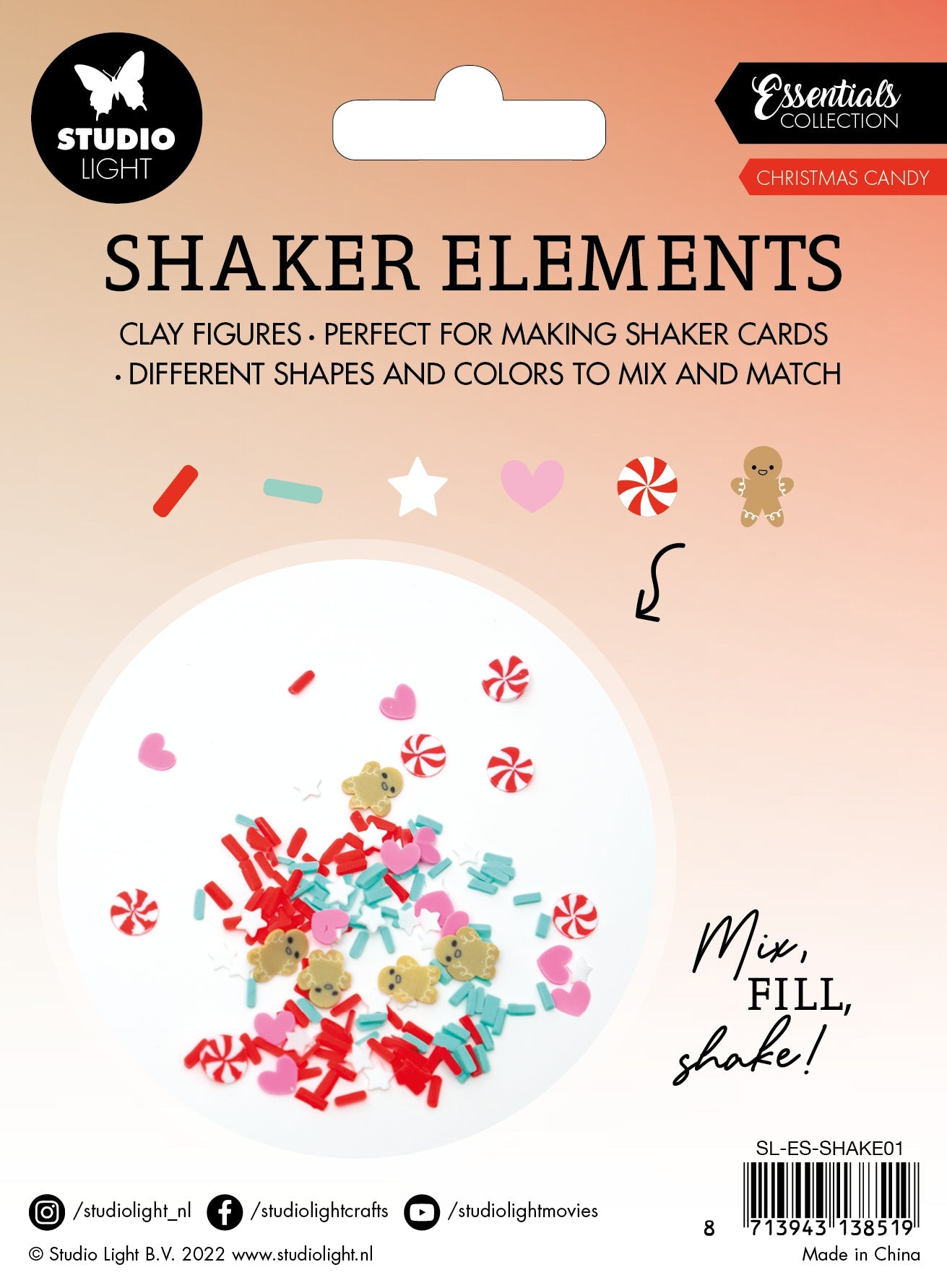 SL Shaker Elements Christmas Candy Essentials 151x111x1mm 6 PC nr.01