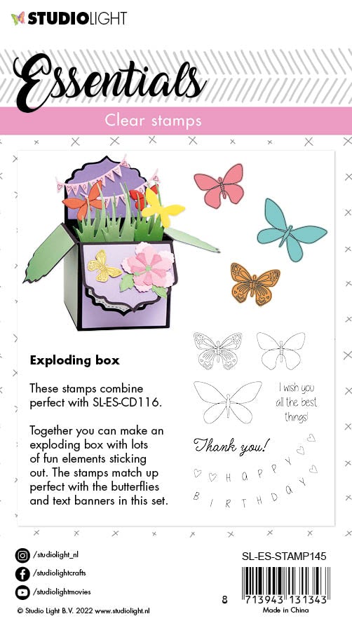 SL Clear Stamp Exploding Box Essentials 74x100x4mm 1 PC nr.145