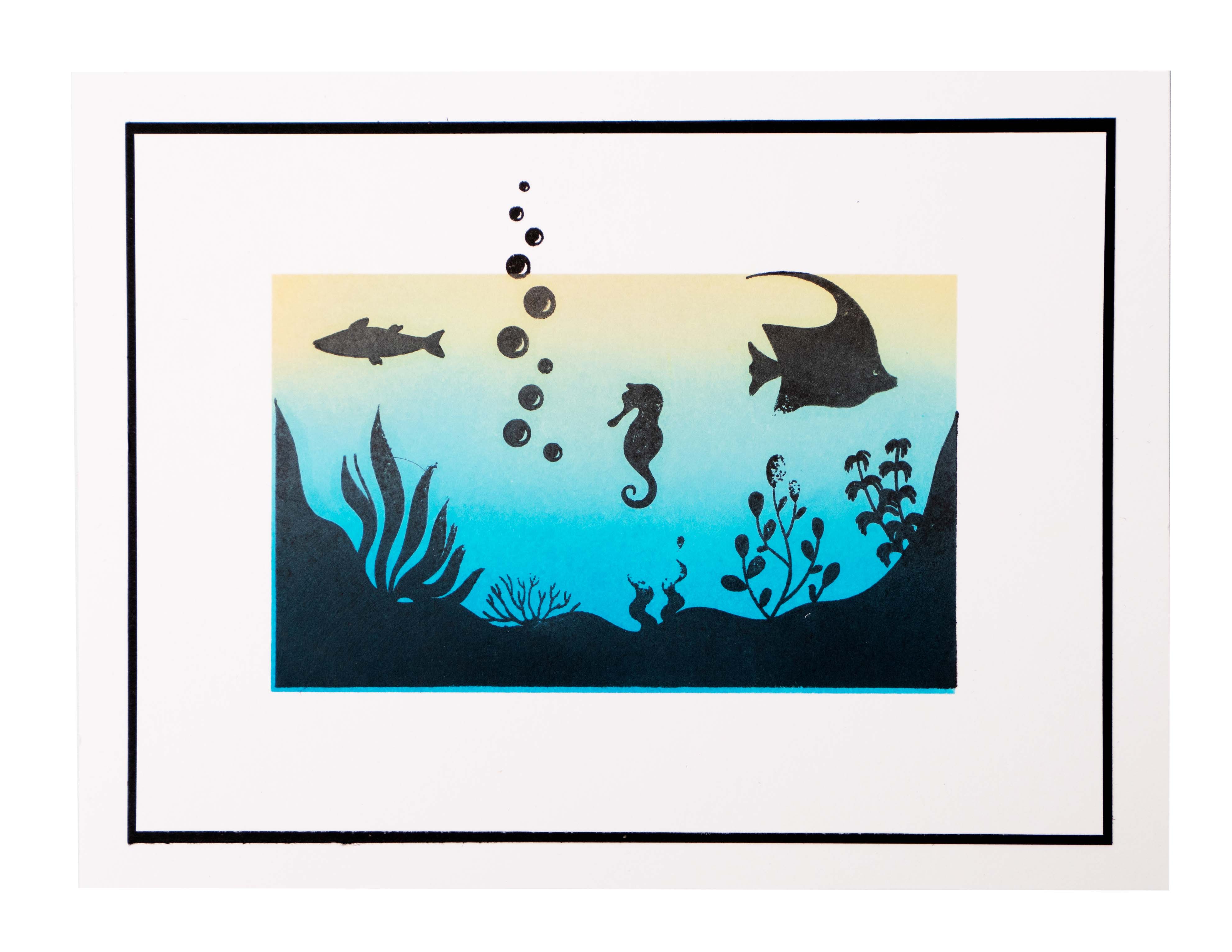 SL Clear Stamp Silhouette Aquarium Essentials 74x105x3mm 4 PC nr.233