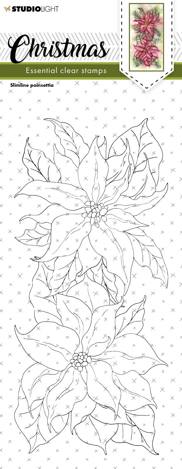 SL Clear Stamp Christmas Slimline Poinsettia Essentials 105x210x3mm 1 PC nr.240