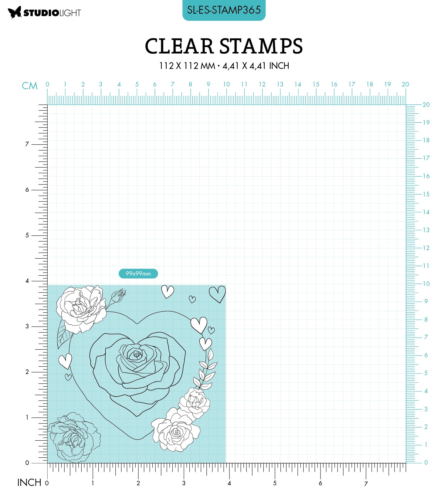 SL Clear Stamp Heart Essentials 100x100x3mm 6 PC nr.365