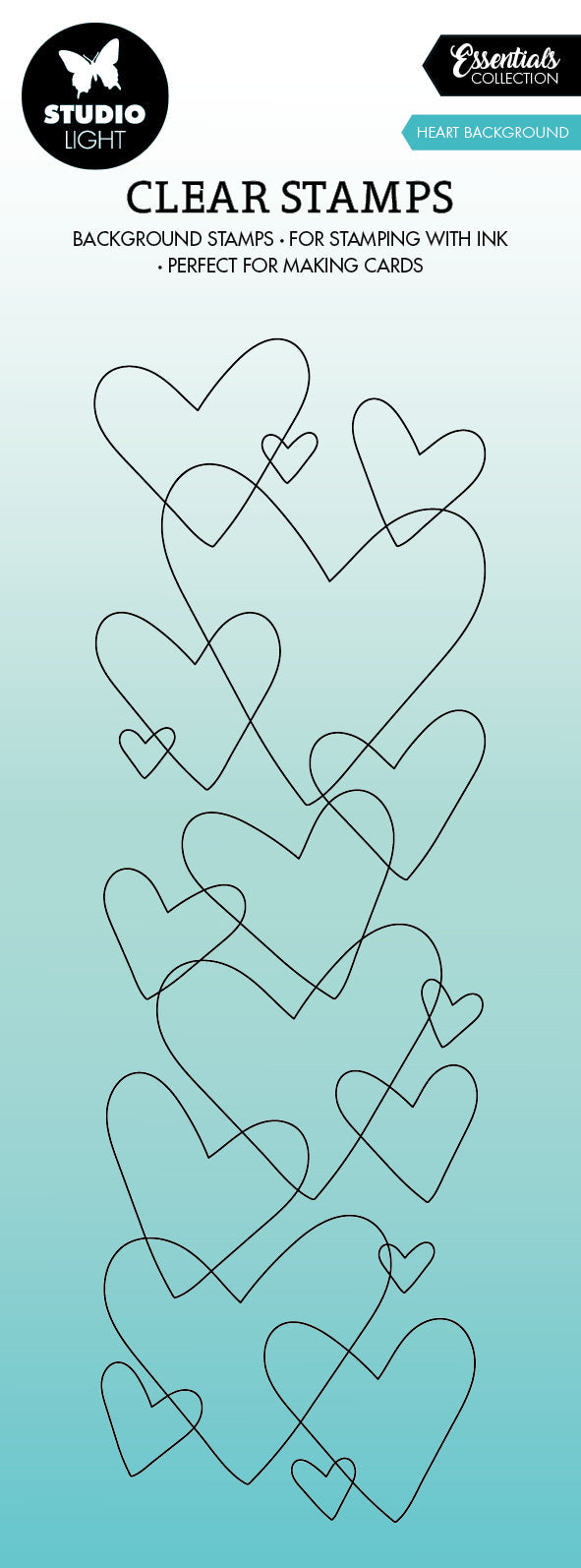 SL Clear Stamp Heart Background Essentials 68x204x3mm 1 PC nr.372