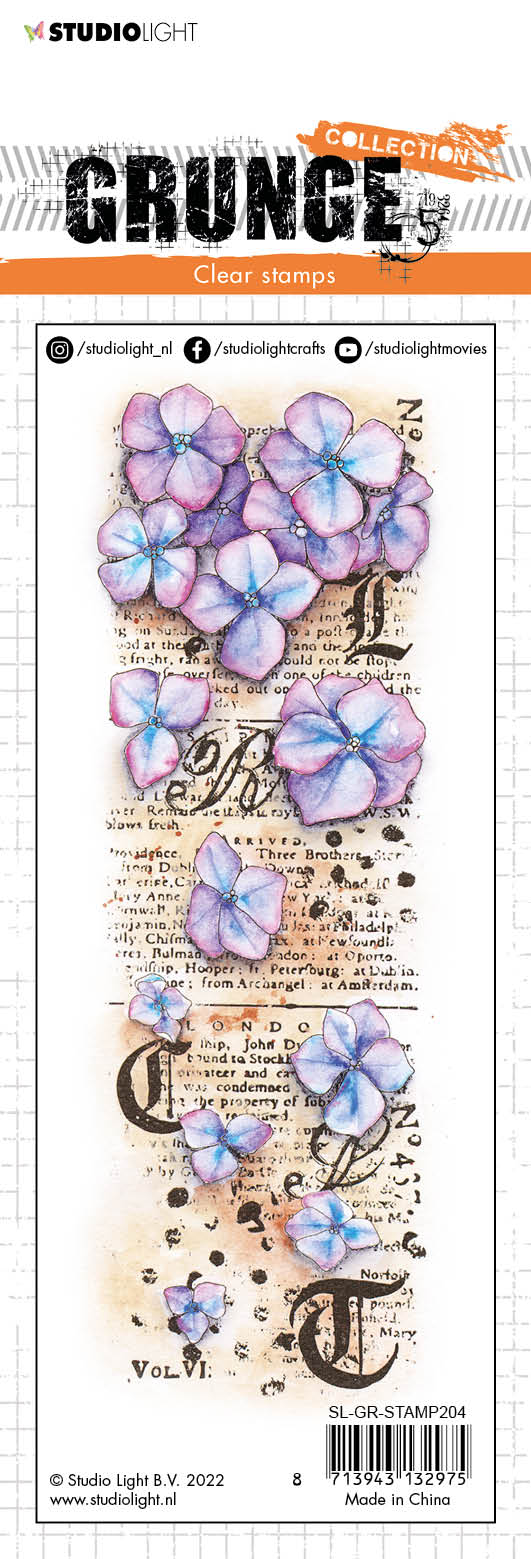 SL Clear Stamp Hydrangea Grunge Collection 210x74x3mm 1 PC nr.204