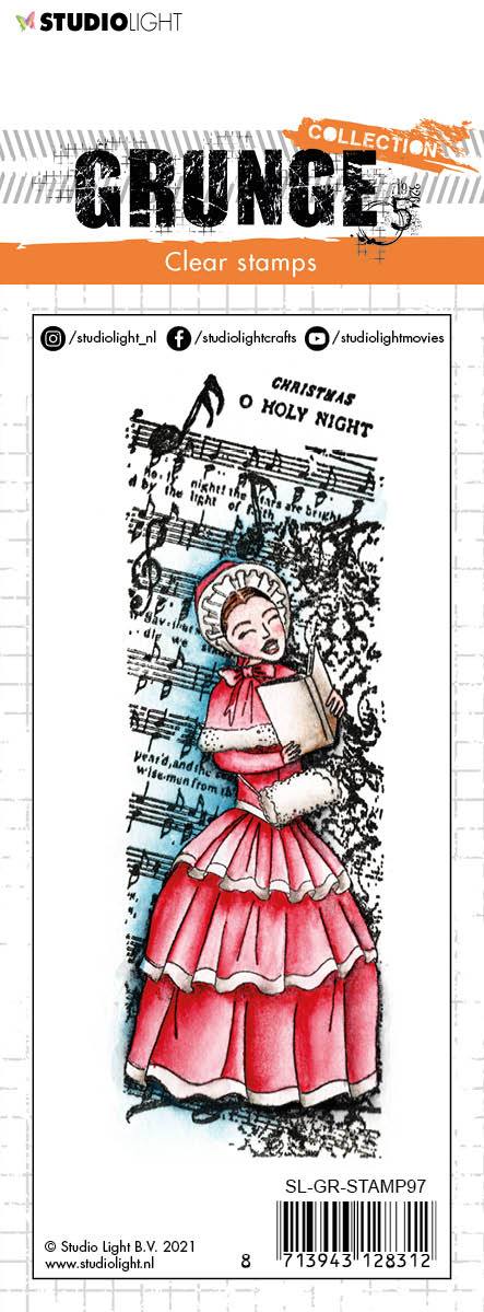 SL Clear Stamp Caroling Dickens Girl Grunge 52x148x3mm 1 pc nr.97