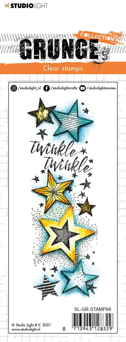 SL Clear Stamp Twinkle Twinkle Stars Grunge 52x148x3mm 1 pc nr.98