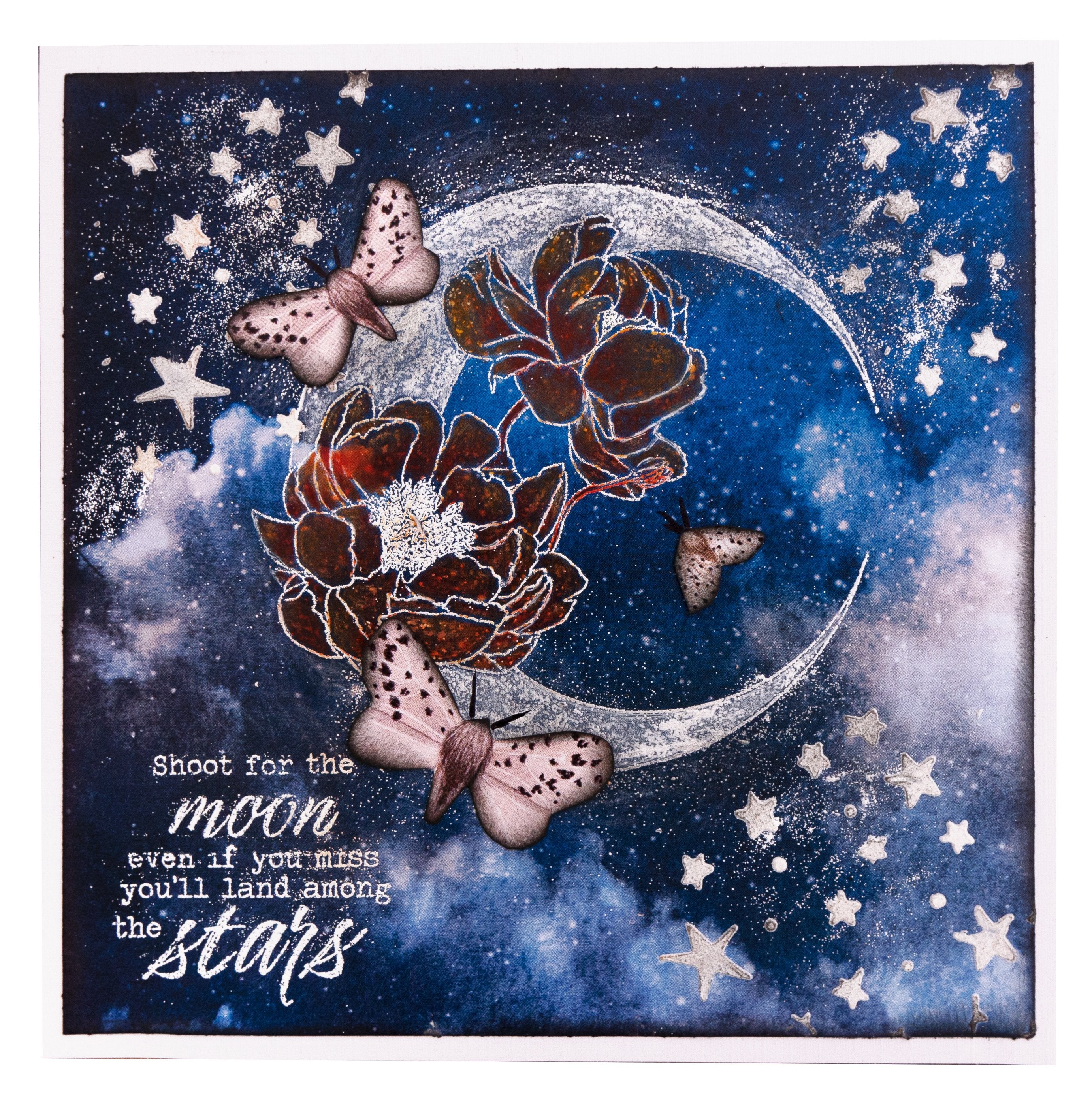 SL Clear Stamp Shoot For The Moon Moon Flower Collection 105x148x3mm 1 pc nr.132