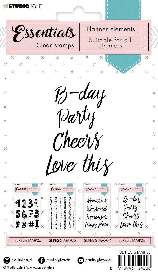 SL Clear Stamp Text party Planner Essentials 105x148mm nr.08