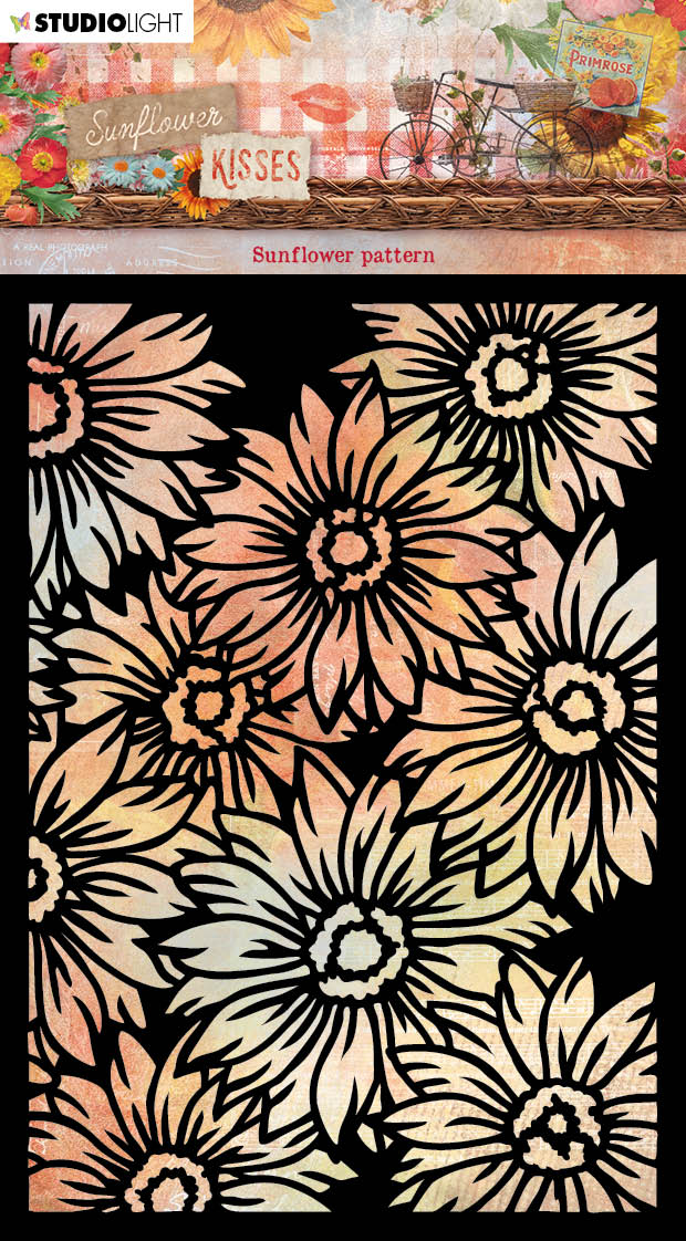 SL Mask Sunflower Pattern Sunflower Kisses 105x148x1mm 1 PC nr.199