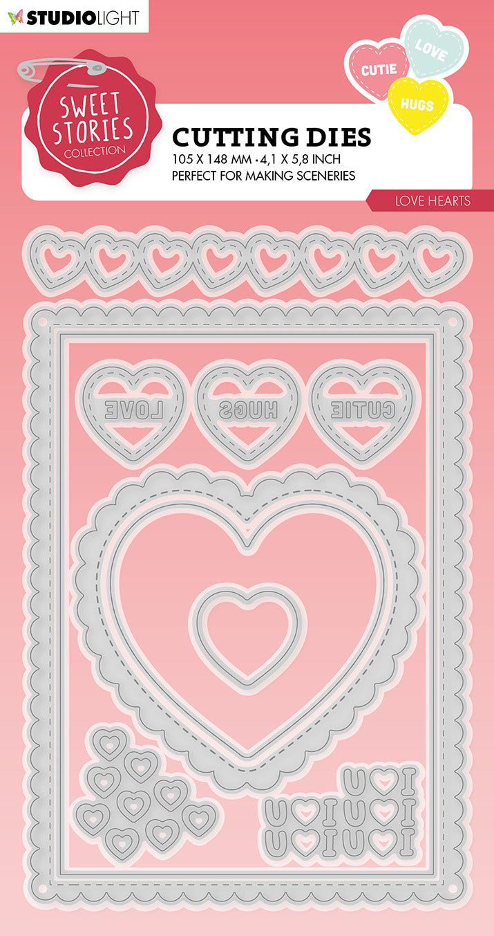 SL Cutting Die Love Hearts Sweet Stories 105x148x1mm 10 PC nr.460