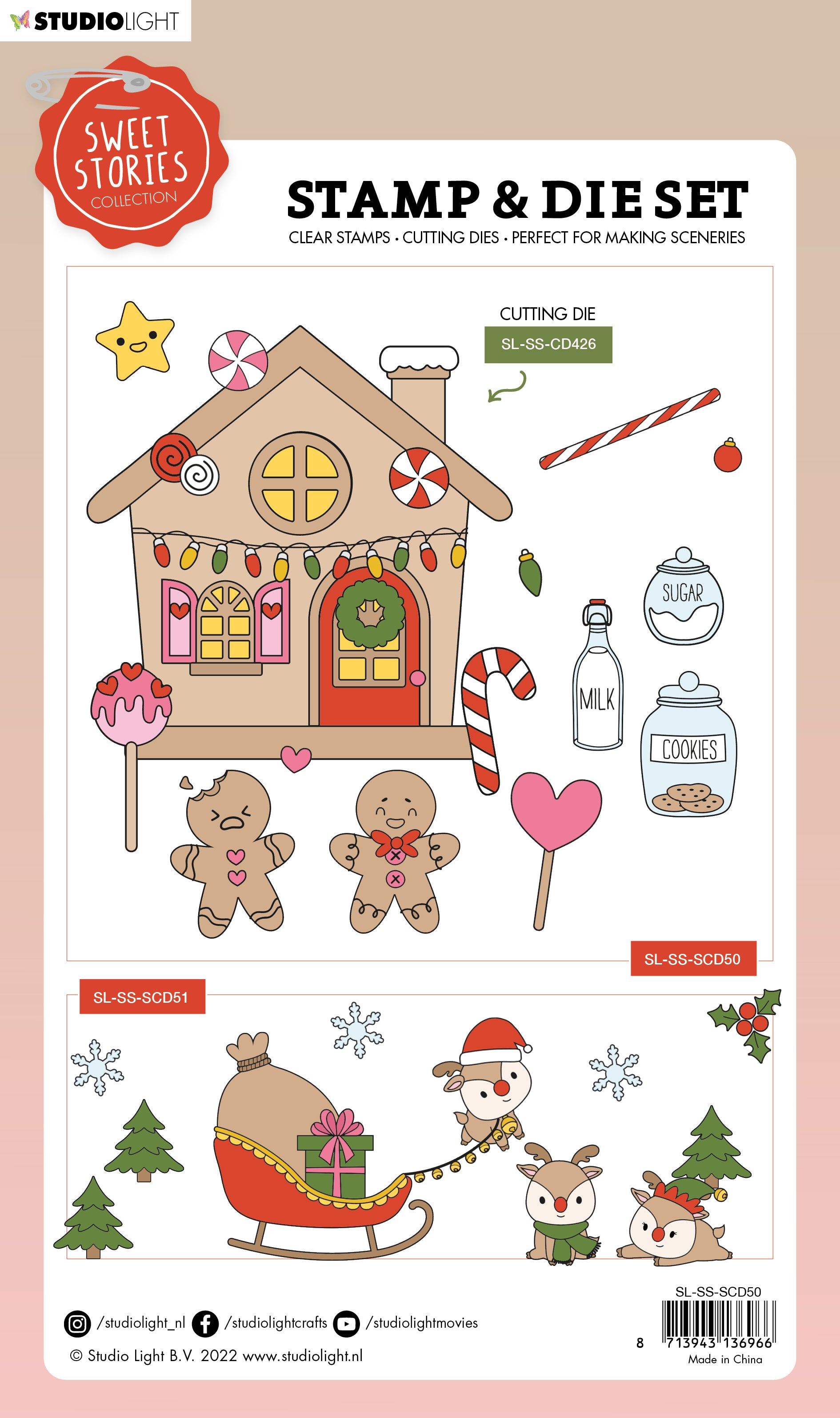 SS Stamp & Cutting Die Gingerbread Sweet Stories 215x160x1mm 69 PC nr.50