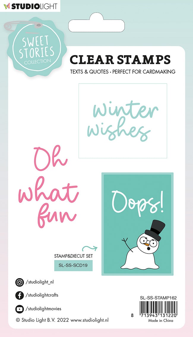 SS Clear Stamp Quotes Large Winter Wishes Sweet Stories 105x148x3mm 1 PC nr.162