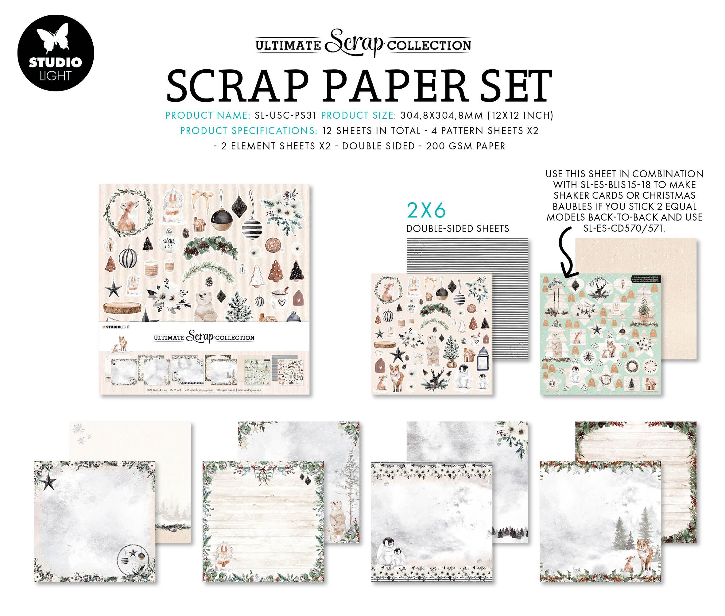 SL Paper Set Christmas Ultimate Scrap Collection 304,8x304,8x3mm 12 SH nr.31