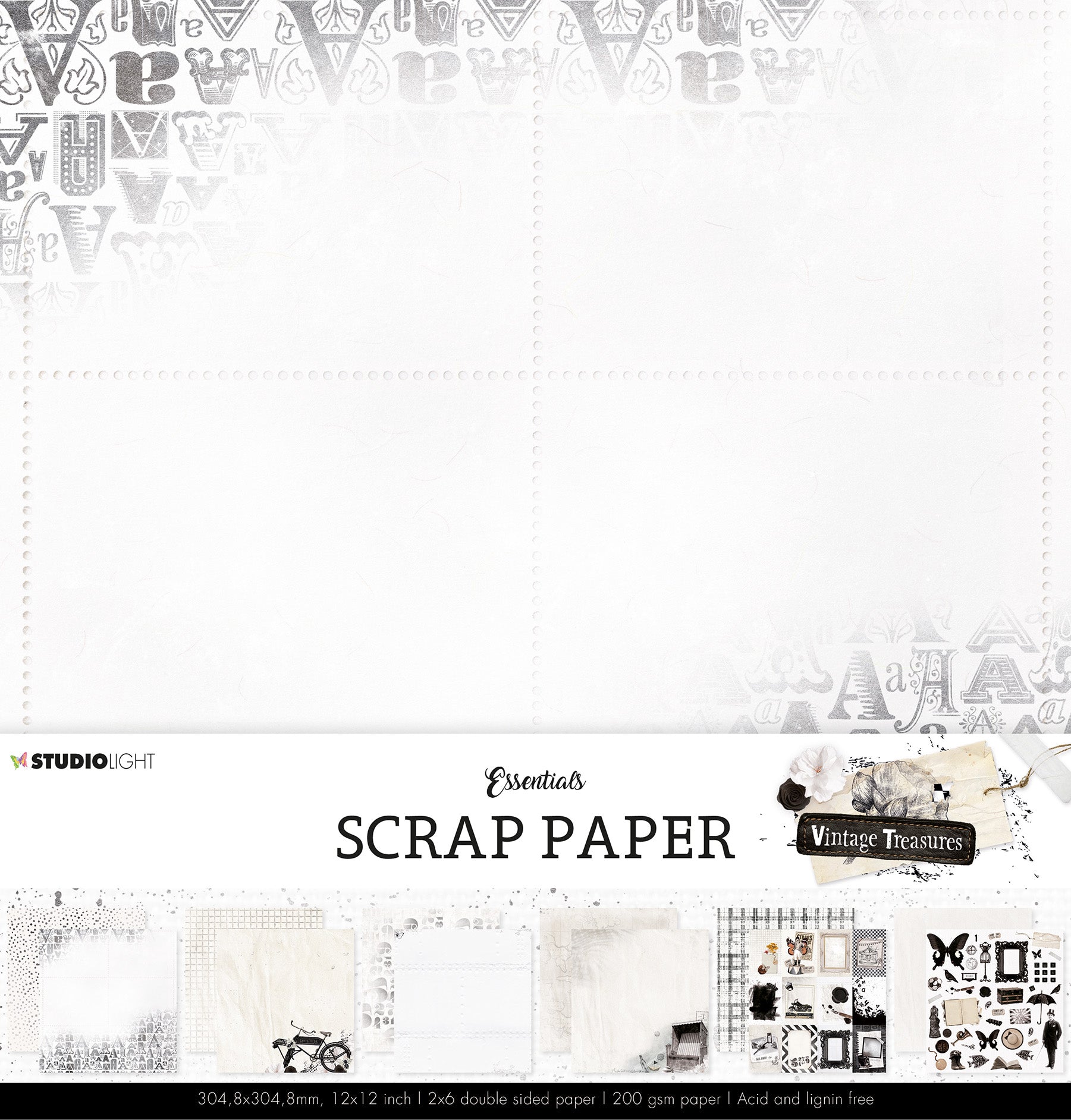 SL Paperset Background Paper Vintage Treasures 304.8x304.8x0.5mm 12 SH nr.07