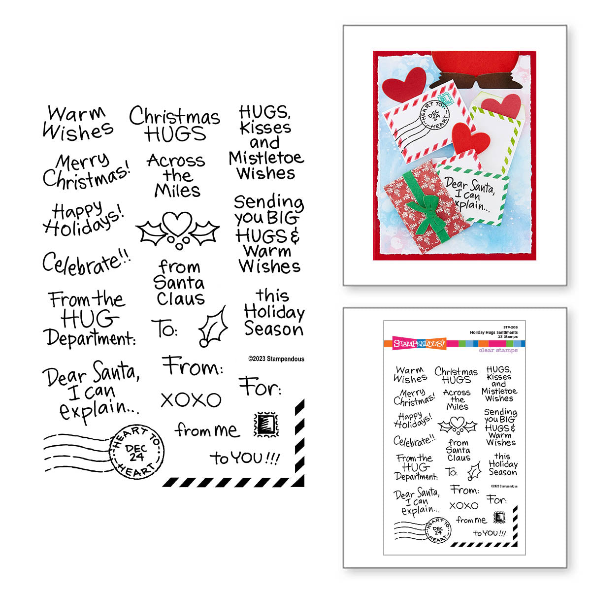 Holiday Hugs Sentiments Clear Stamp Set from the Holiday Hugs Collection by Stampendous