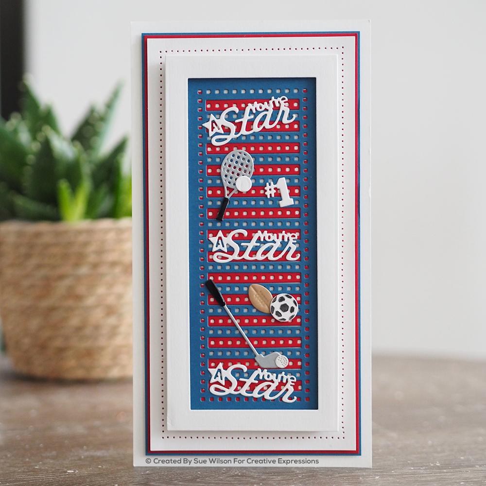 Sue Wilson Slimline Decorative Squared Stripes Craft Die