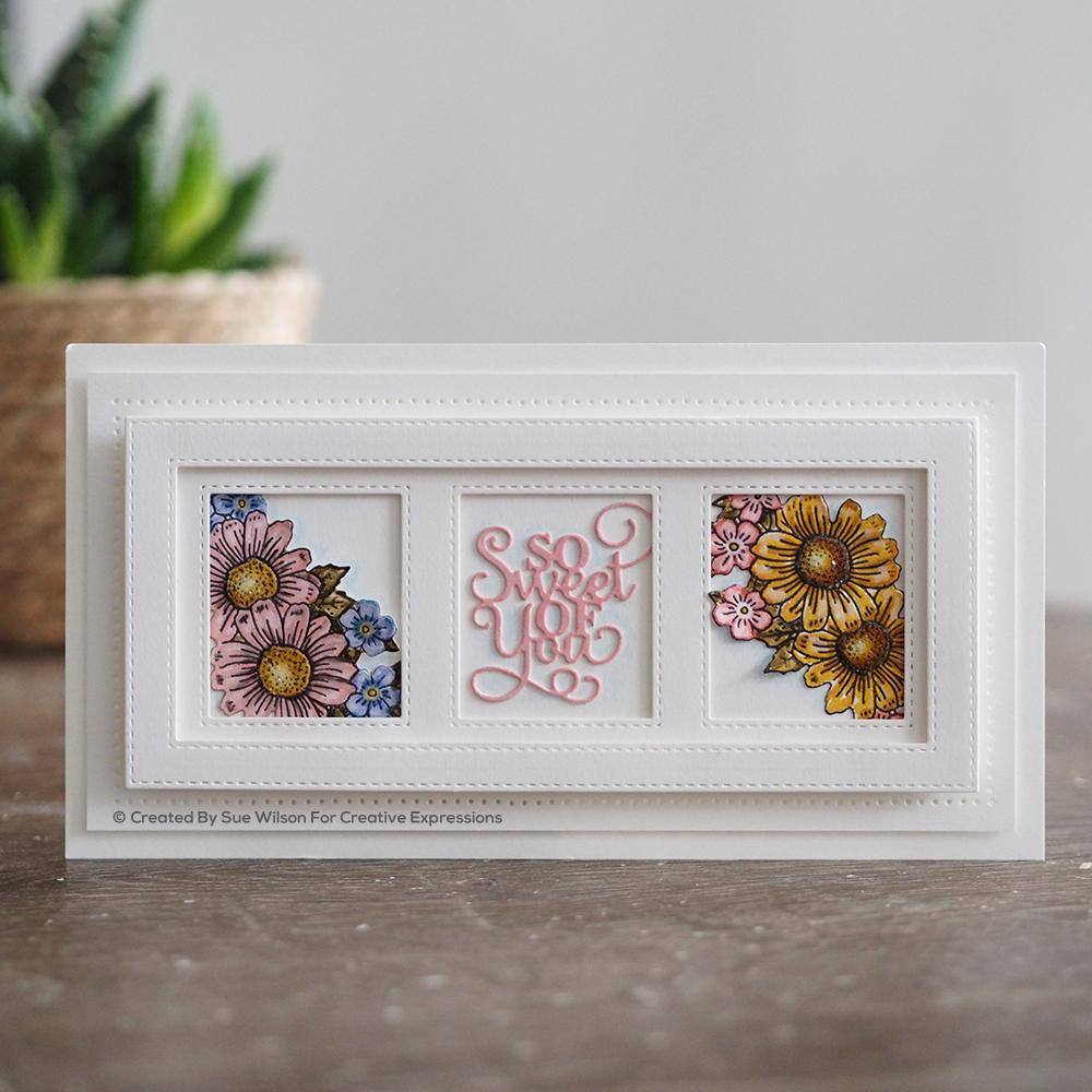 Sue Wilson Slimline Stitched Rectangle Aperture Trio Craft Die