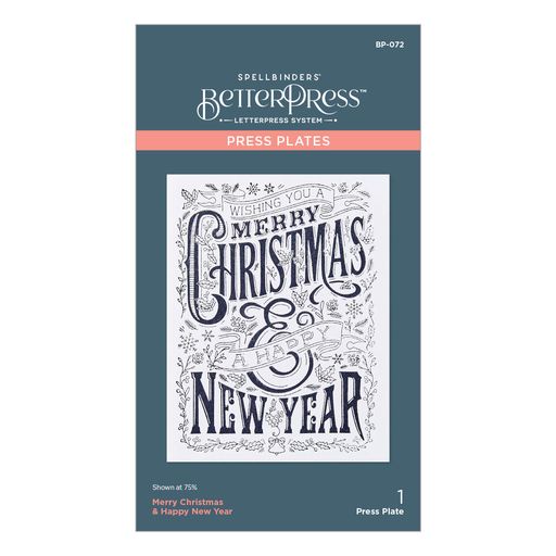 Merry Christmas & Happy New Year Press Plate from the BetterPress Christmas Collection