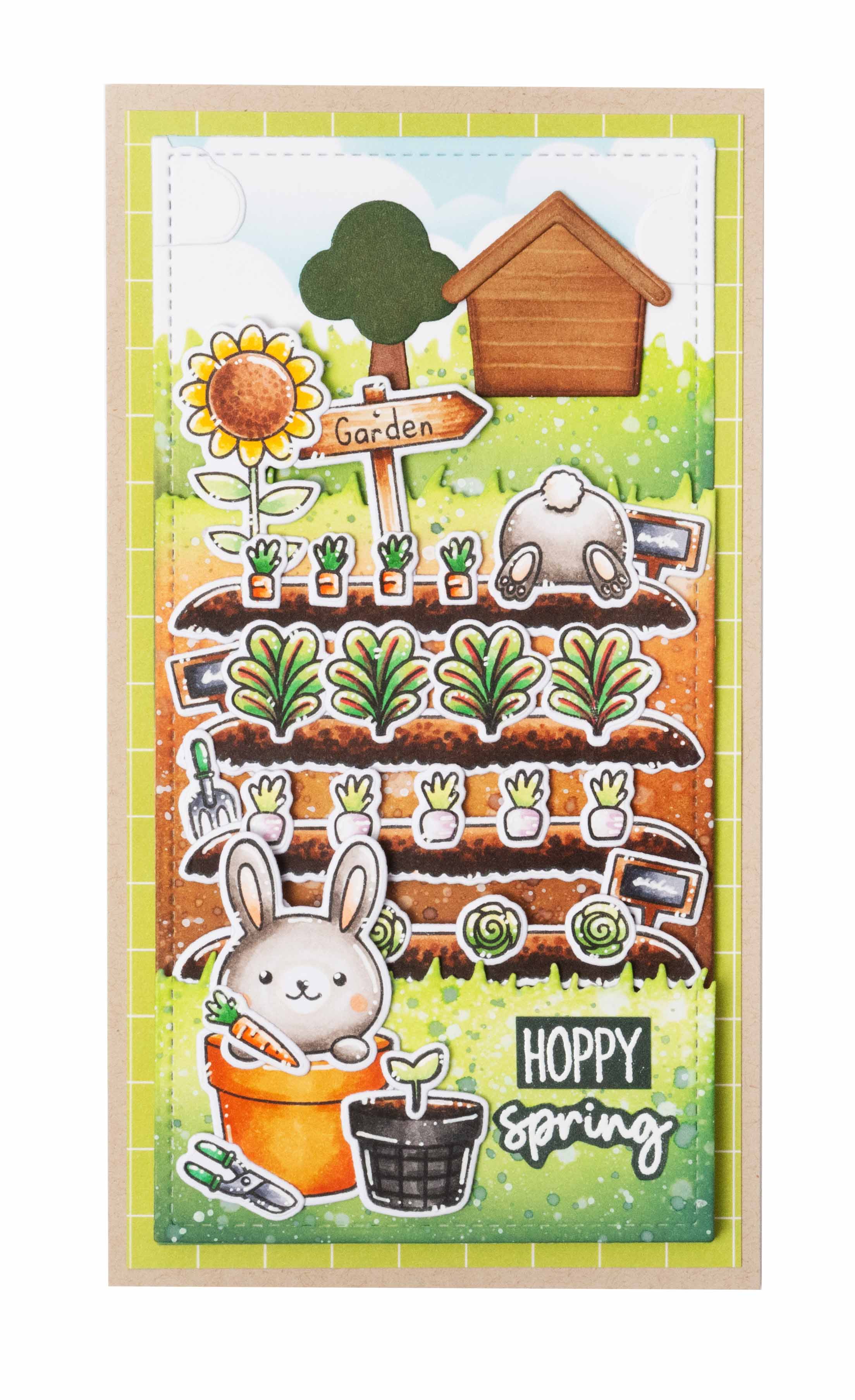 SL Stamp & Cutting Die Bunny Garden Sweet Stories 154x213x1mm 62 PC nr.55