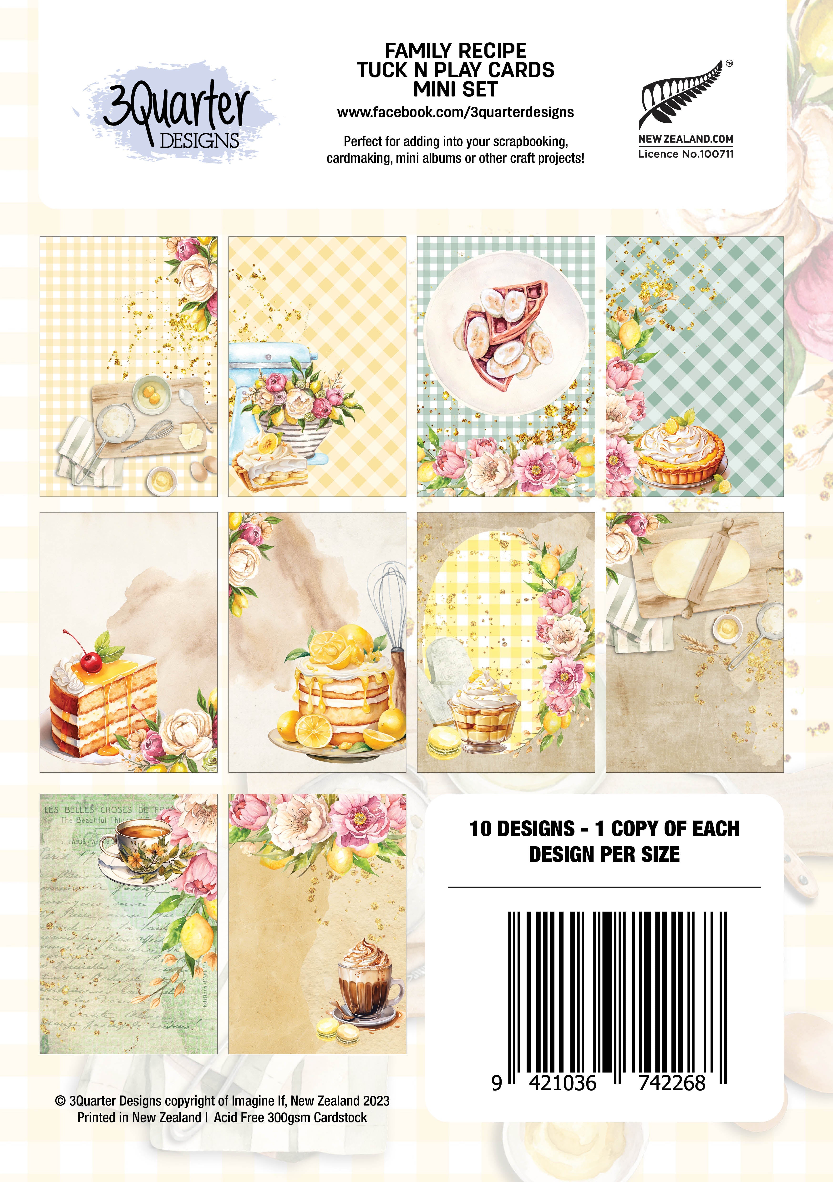 3Quarter Designs Family Recipe Tuck N Play Cards Pack Mini Set