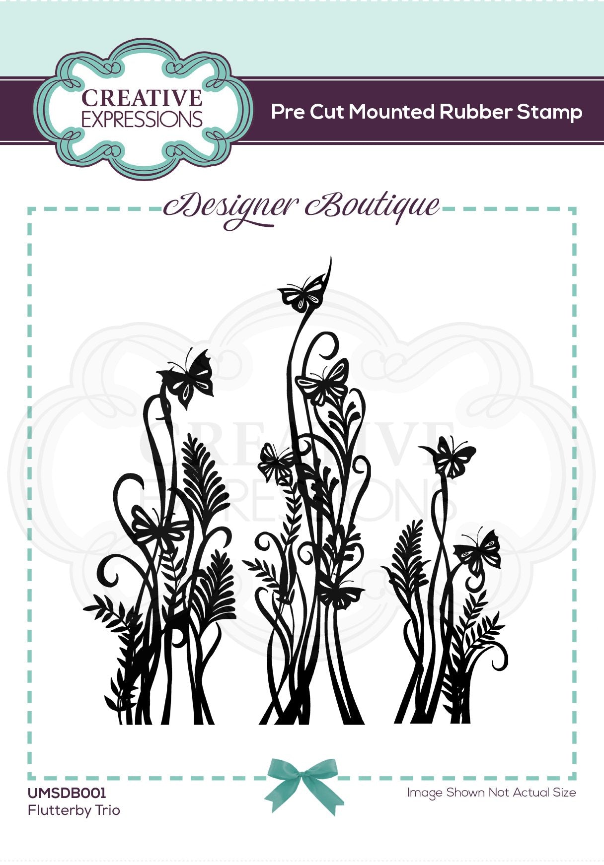 Boutique Collection Flutterby Trio Pre Cut Rubber Stamp