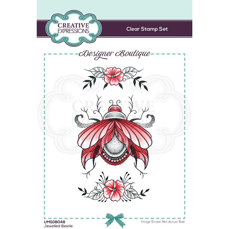 Creative Expressions Designer Boutique Collection Jewelled Beetle A6 Clear Stamp