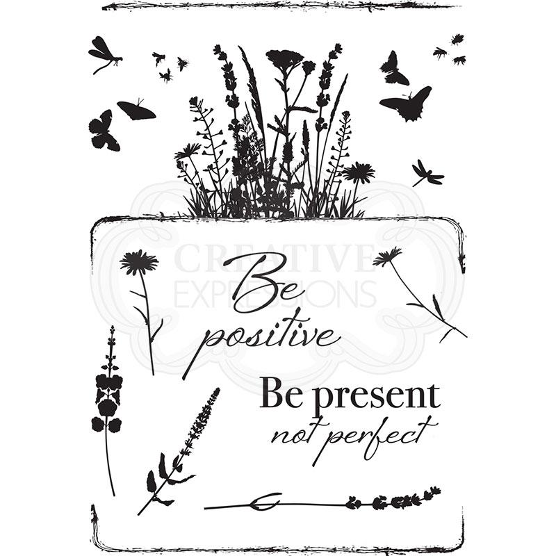 Creative Expressions Designer Boutique Collection Sweet Meadow A6 Clear Stamp Set