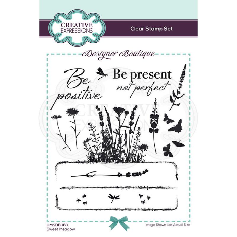 Creative Expressions Designer Boutique Collection Sweet Meadow A6 Clear Stamp Set