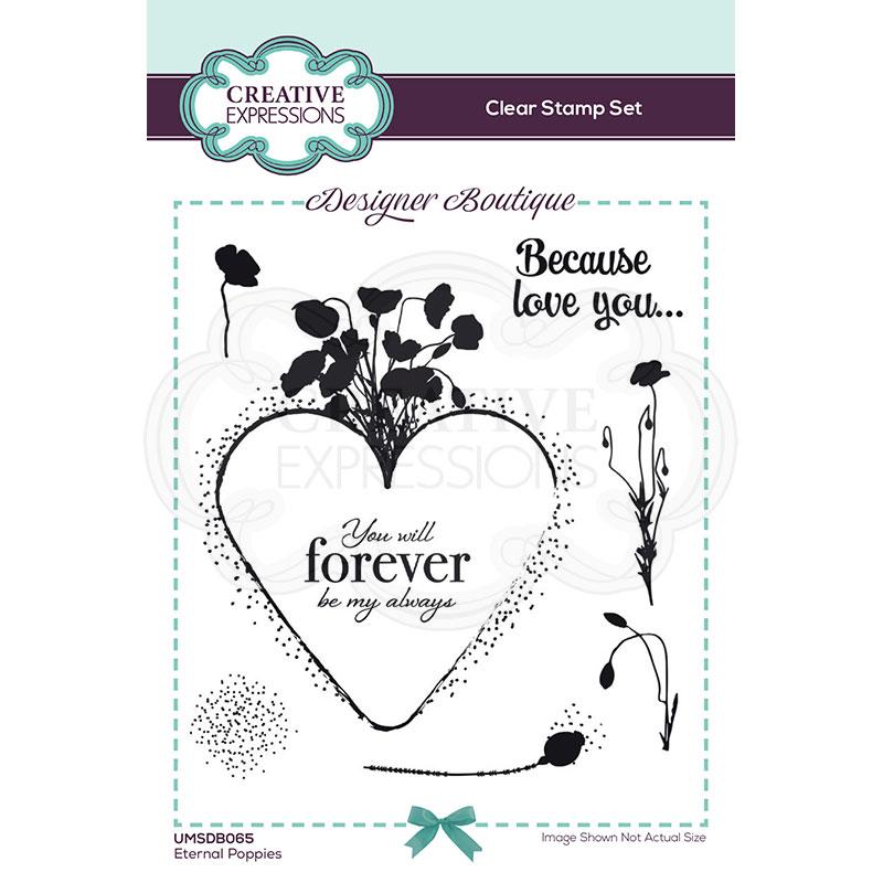 Creative Expressions Designer Boutique Collection Eternal Poppies A6 Clear Stamp Set