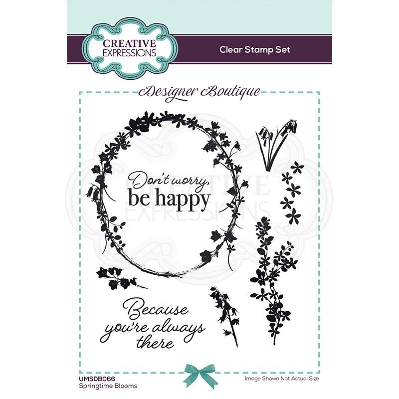 Creative Expressions Designer Boutique Collection Springtime Blooms A6 Clear Stamp Set