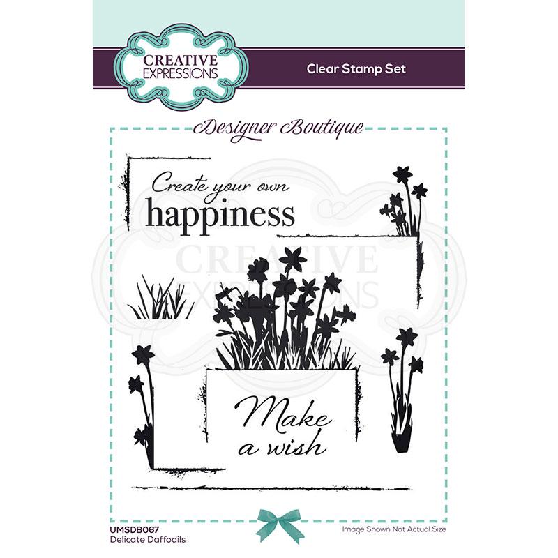 Creative Expressions Designer Boutique Collection Delicate Daffodils A6 Clear Stamp Set