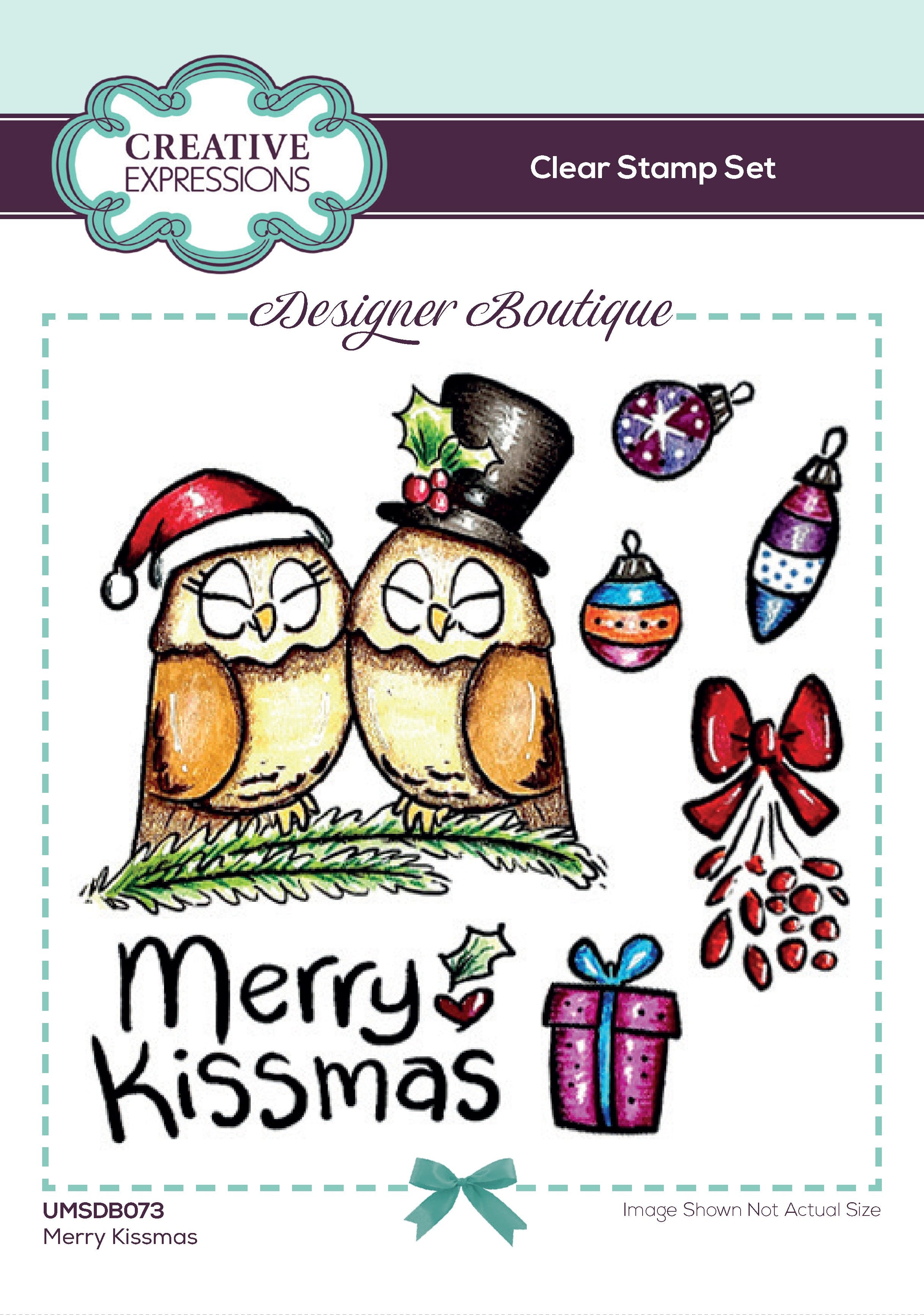 Creative Expressions Designer Boutique Collection Merry Kissmas A6 Clear Stamp Set