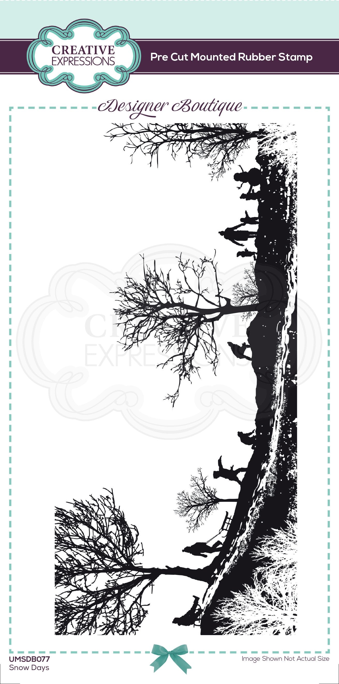 Creative Expressions Designer Boutique Collection Snow Days DL Pre Cut Rubber Stamp