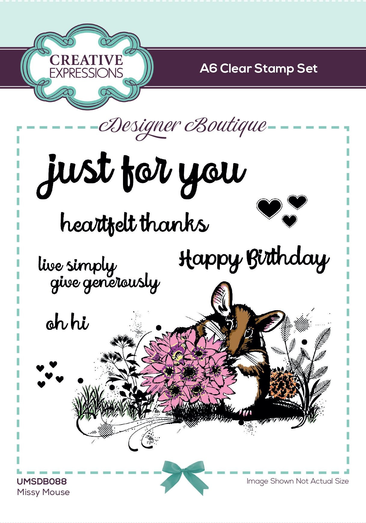 Creative Expressions Designer Boutique Woodland Walk Collection Missy Mouse A6 Clear Stamp Set