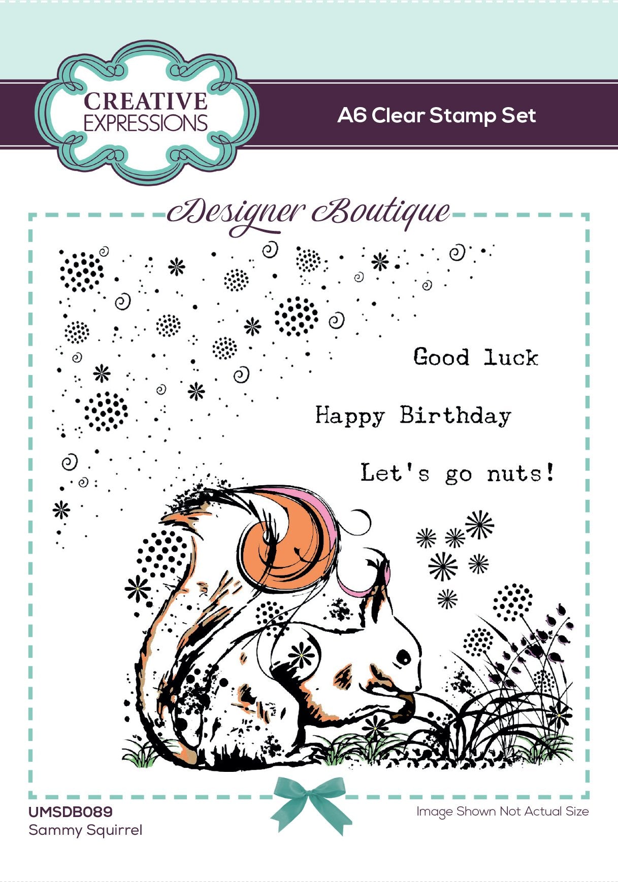 Creative Expressions Designer Boutique Woodland Walk Collection Sammy Squirrel A6 Clear Stamp Set