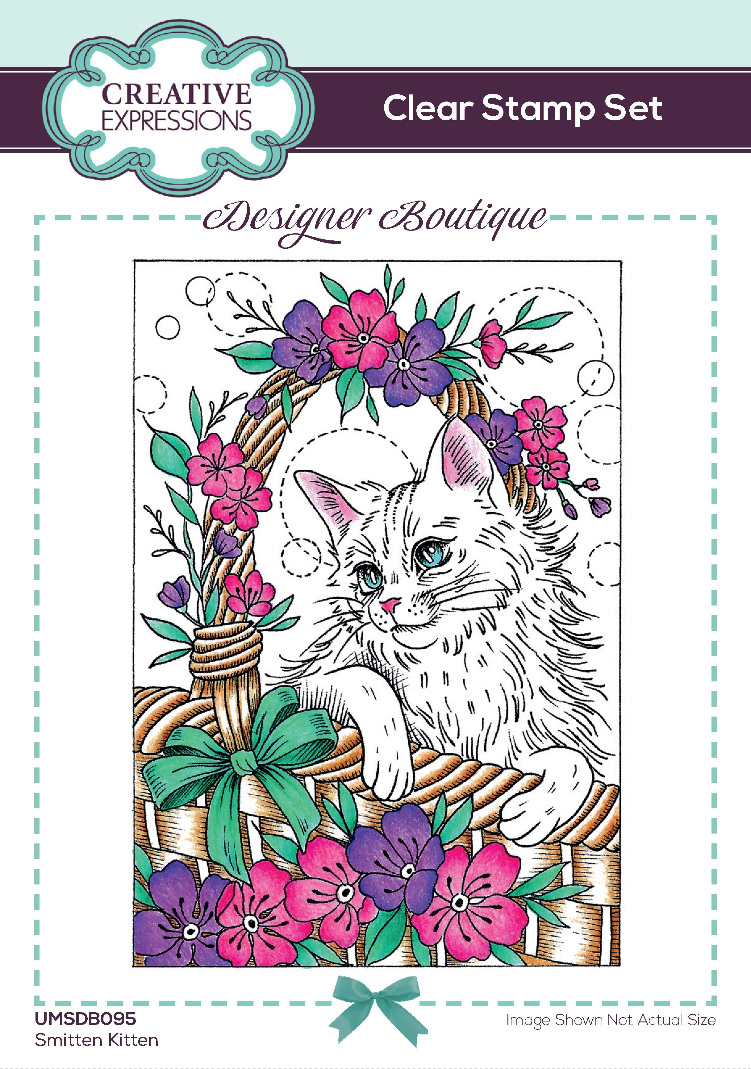 Creative Expressions Designer Boutique Smitten Kitten 6 in x 4 in Clear Stamp Set