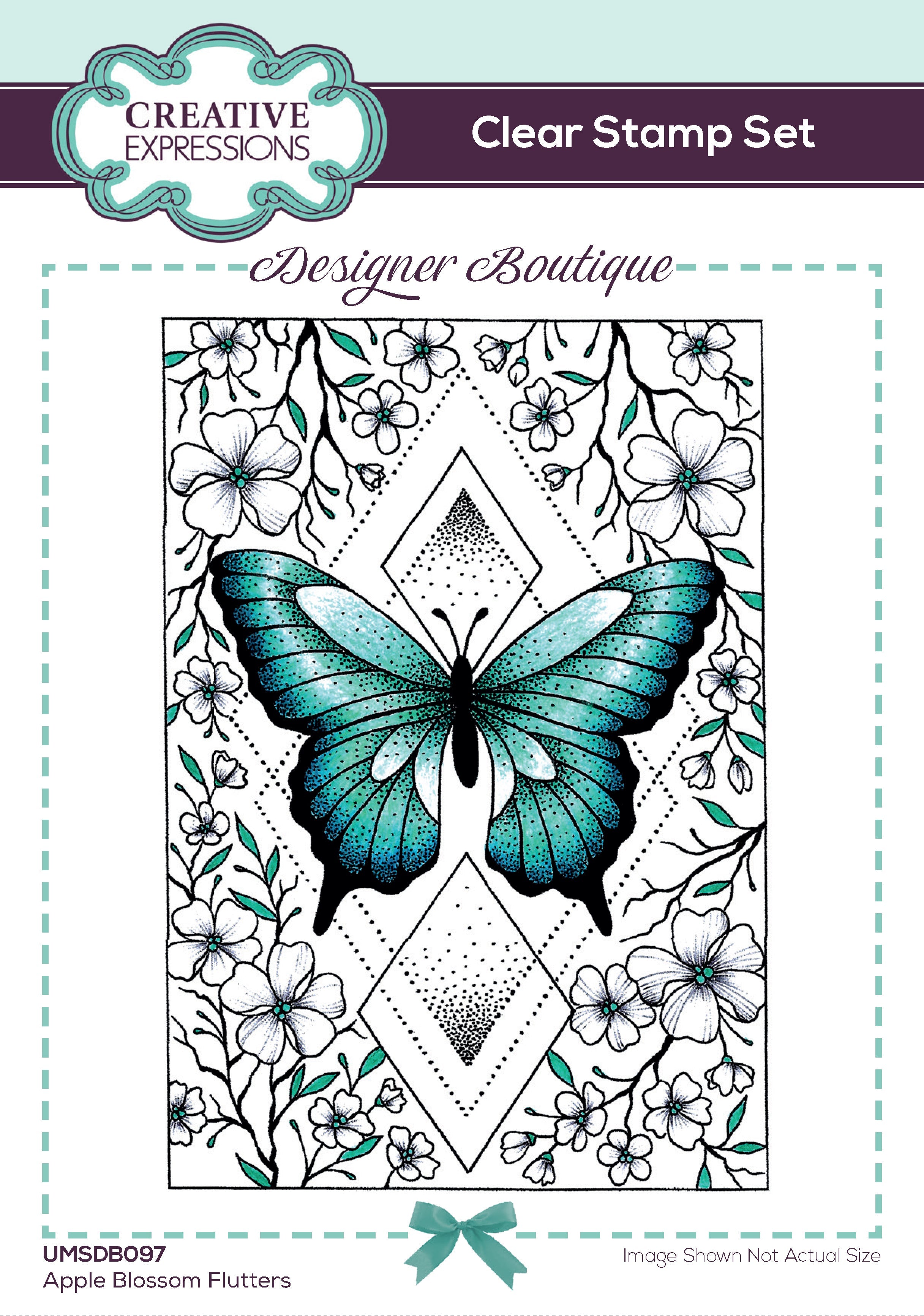 Creative Expressions Designer Boutique Apple Blossom Flutters 6 in x 4 in Clear Stamp Set