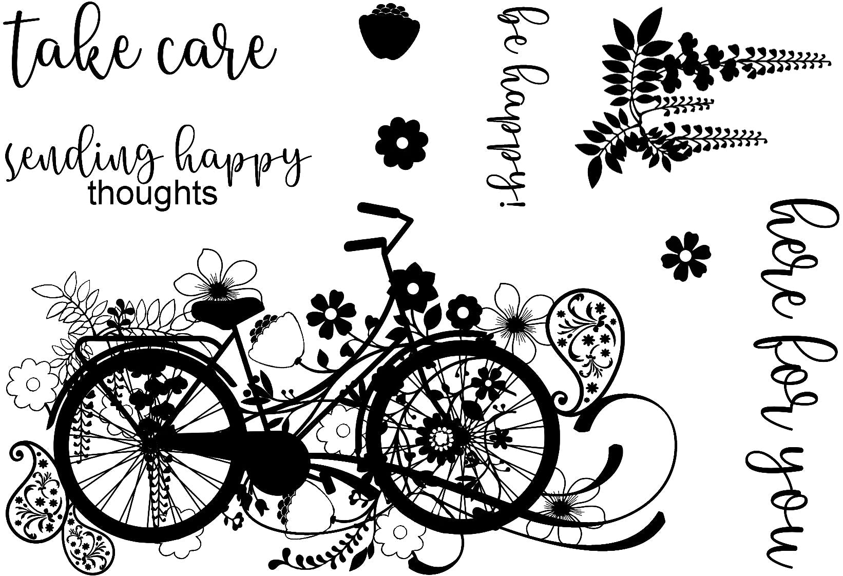 Creative Expressions Designer Boutique I Wheelie Love My Bike 6 in x 4 in Clear Stamp Set