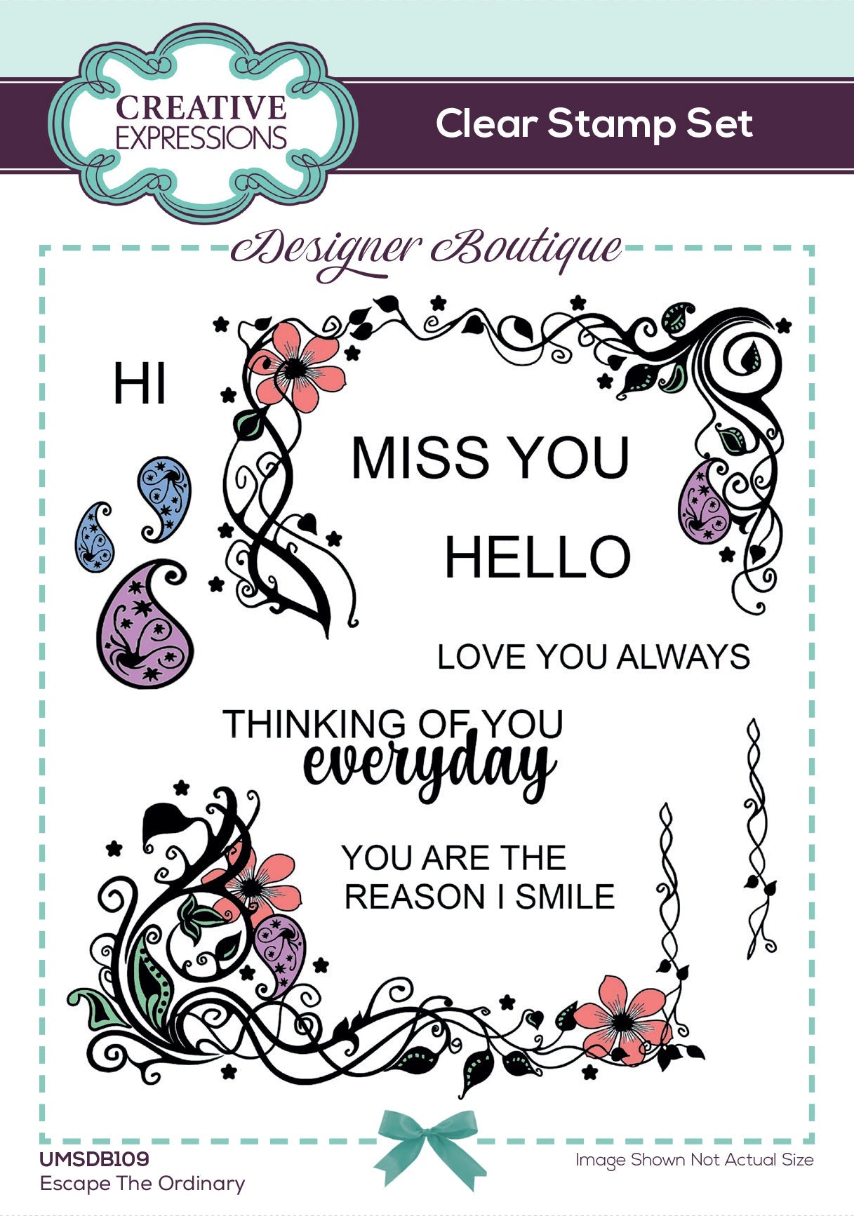 Creative Expressions Designer Boutique Escape The Ordinary 6 in x 4 in Clear Stamp Set