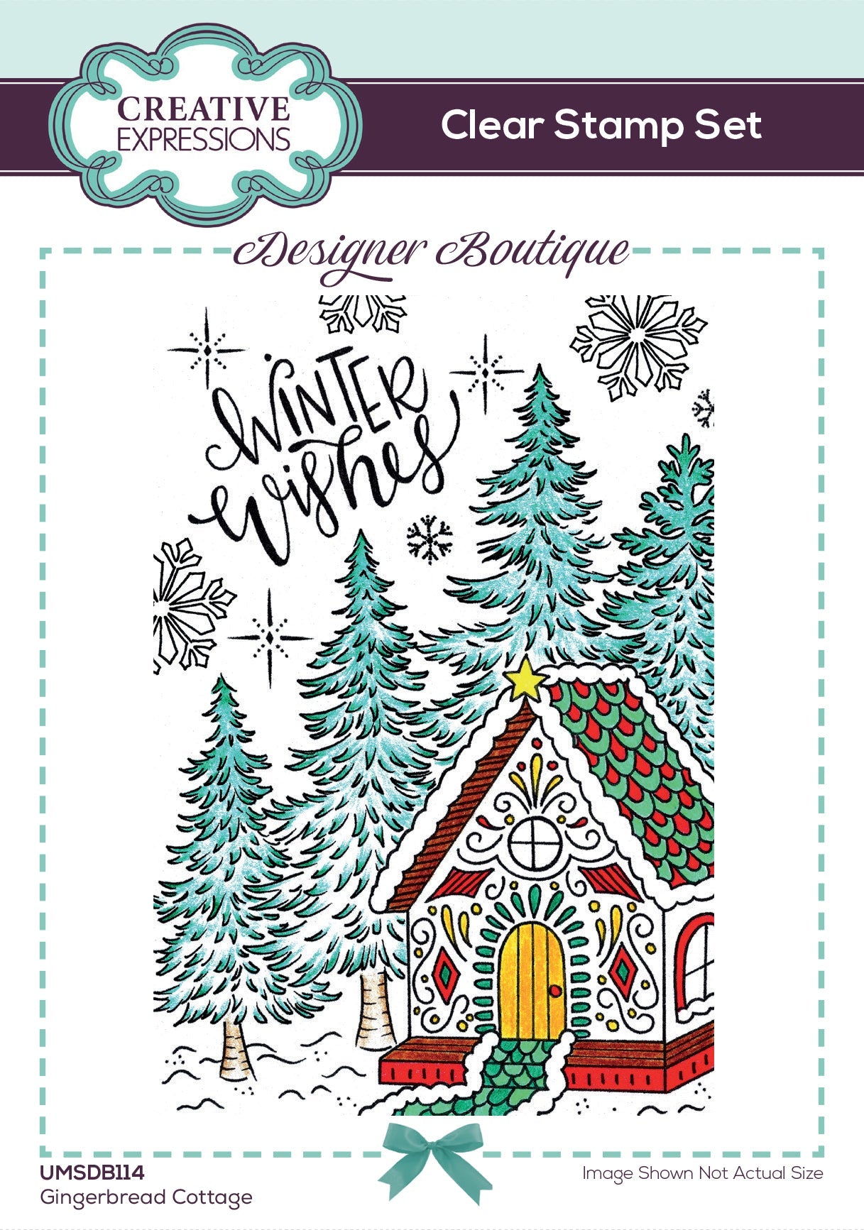 Creative Expressions Designer Boutique Gingerbread Cottage 6 in x 4 in Clear Stamp Set