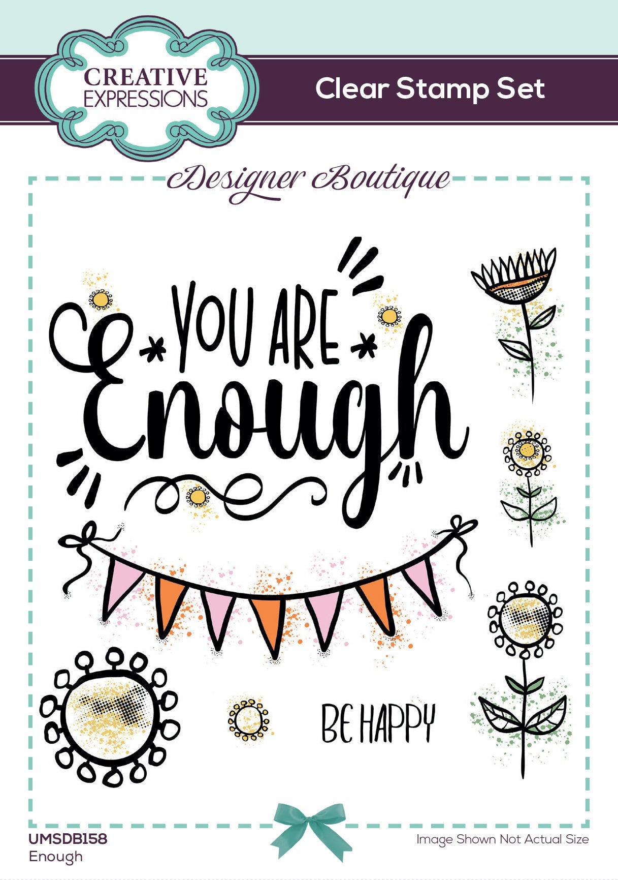 Creative Expressions Designer Boutique Enough 6 in x 4 in Stamp Set