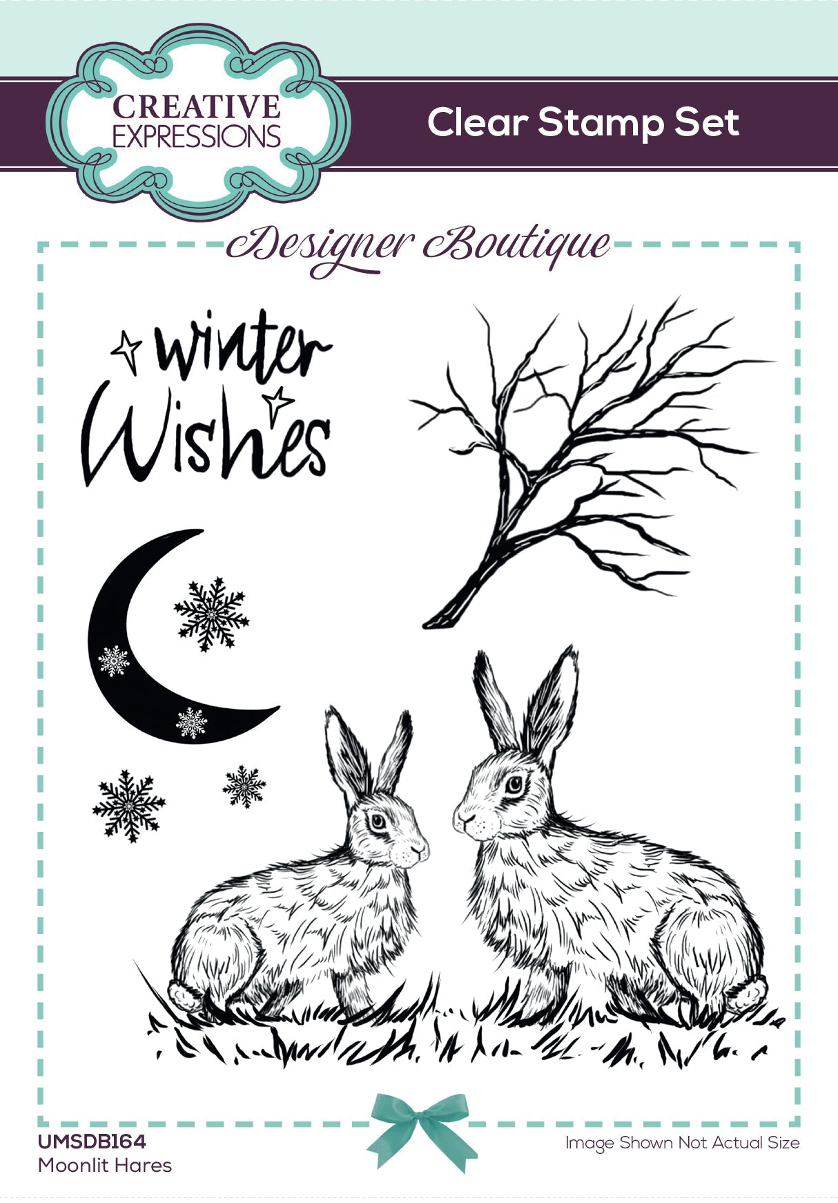 Creative Expressions Designer Boutique Moonlit Hares 4 in x 6 in Stamp Set