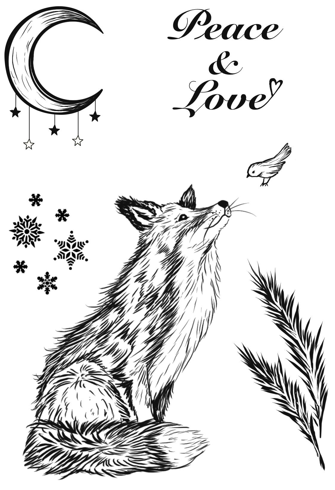 Creative Expressions Designer Boutique Winter Fox 4 in x 6 in Stamp Set