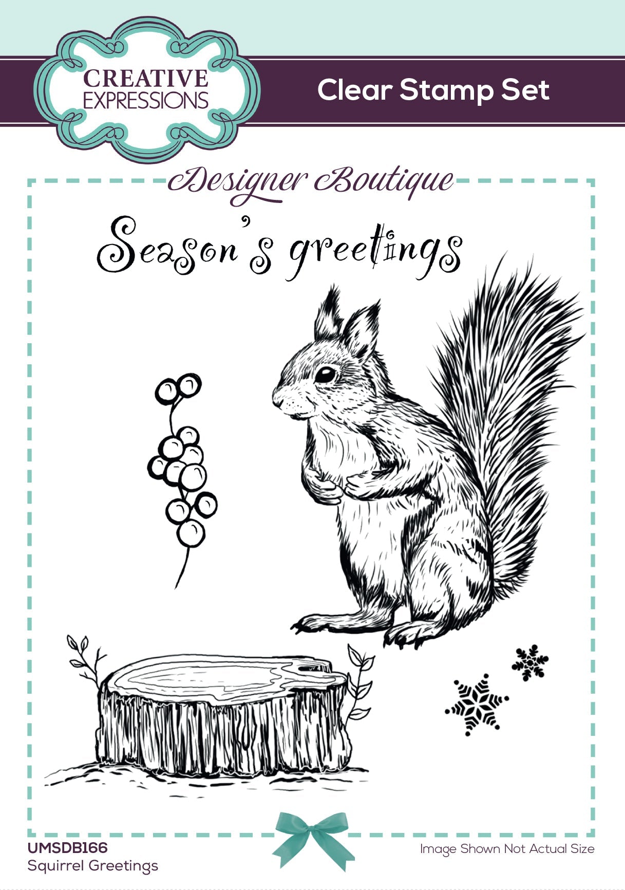 Creative Expressions Designer Boutique Squirrel Greetings 4 in x 6 in Stamp Set