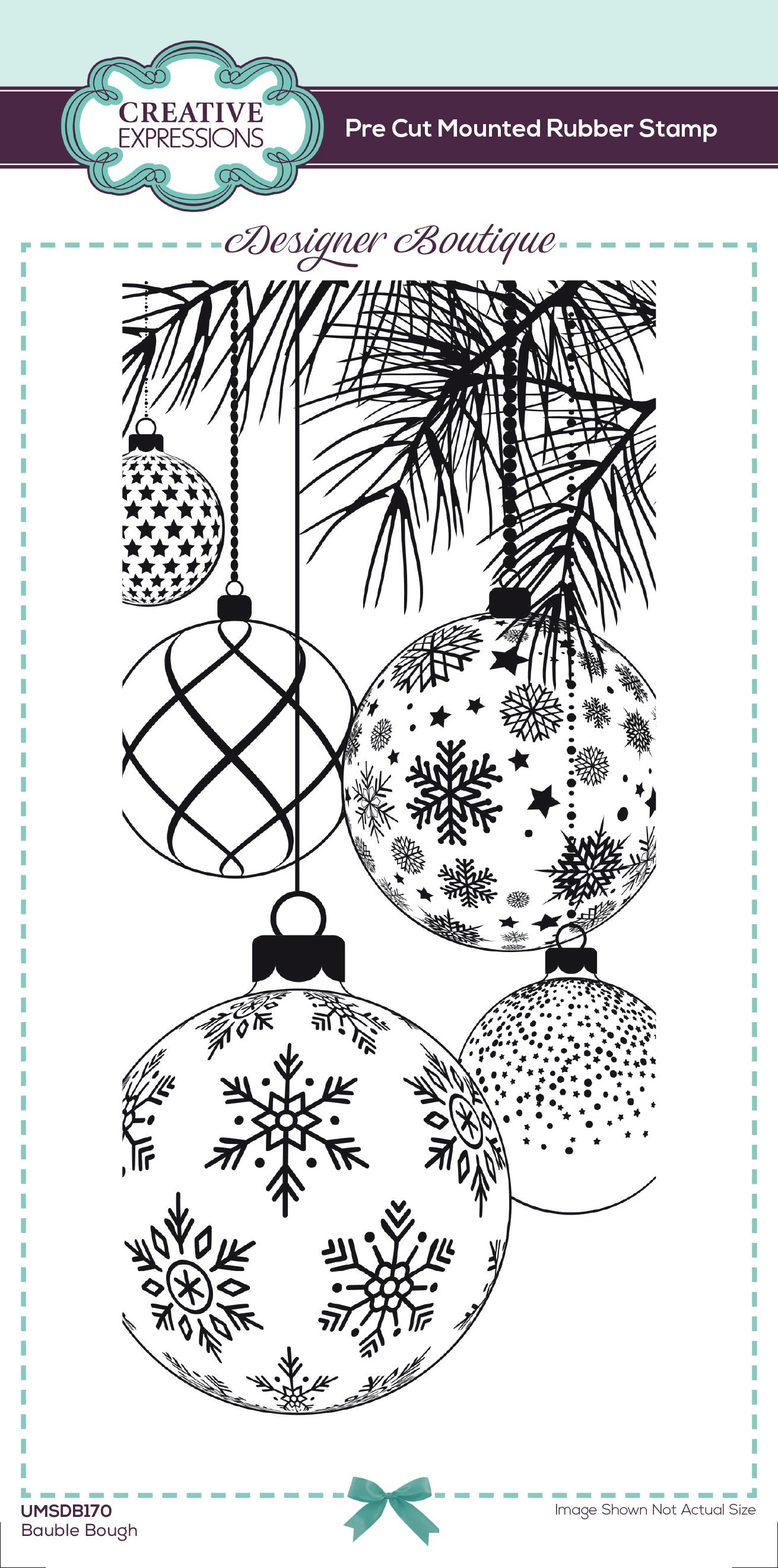 Creative Expressions Designer Boutique Bauble Bough 4 in x 8 in Pre Cut Stamp