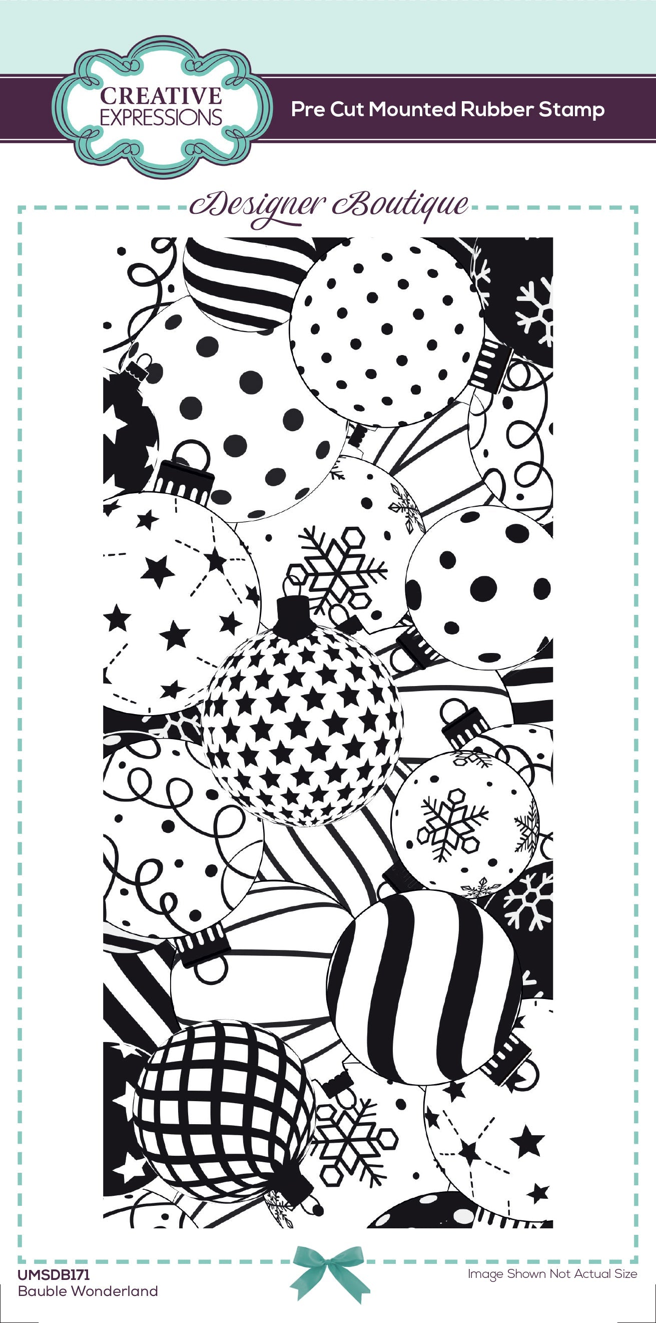 Creative Expressions Designer Boutique Bauble Wonderland 4 in x 8 in Pre Cut Stamp