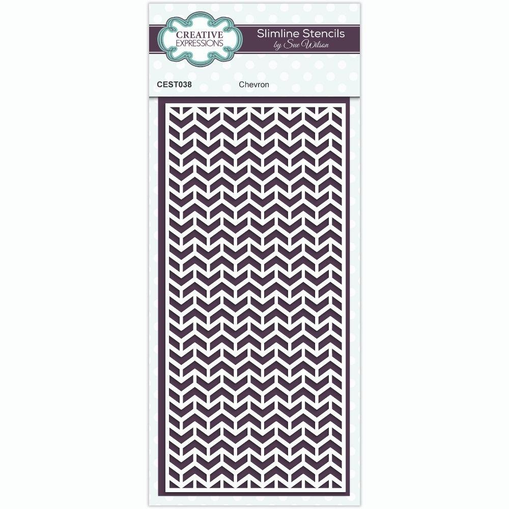 Sue Wilson Chevron Slimline  Stencil