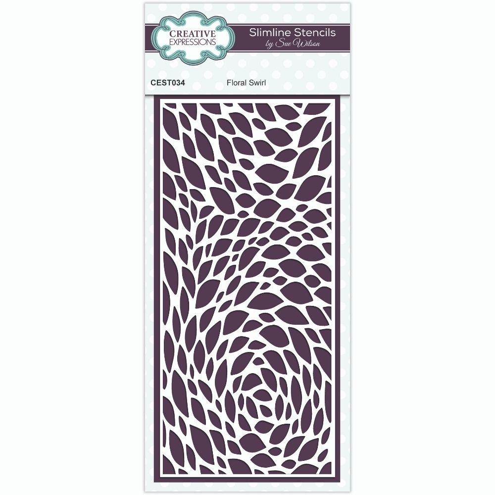 Sue Wilson Floral Swirl Slimline Stencil