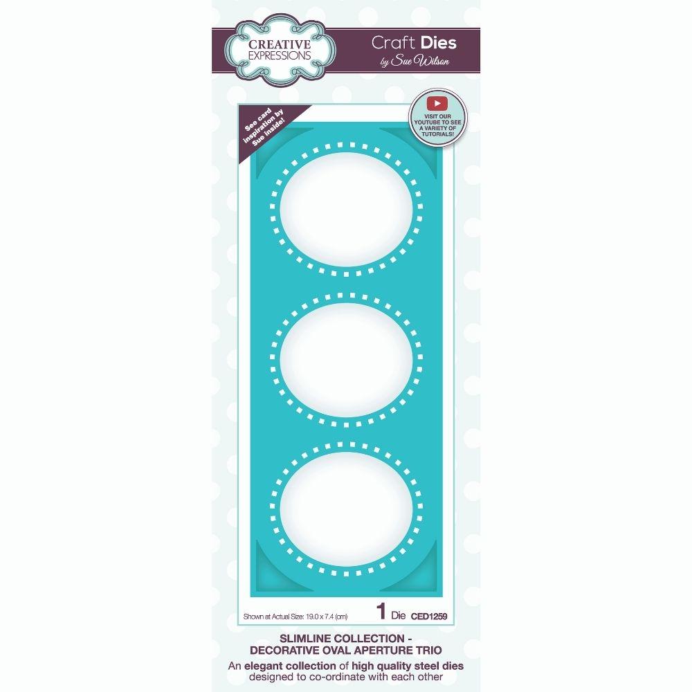 Sue Wilson Slimline Decorative Oval Aperture Trio Craft Die