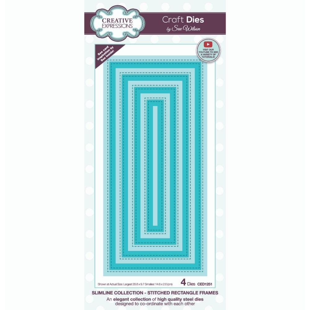 Sue Wilson Slimline Stitched Rectangle Frames Craft Die